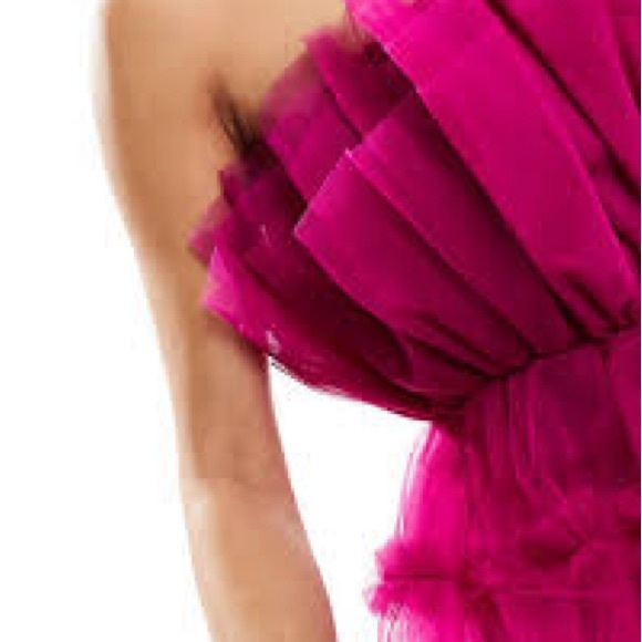 Lace & Beads magenta tulle bandeau mini dress from Uk 12 us 8 - Picture 2 of 7